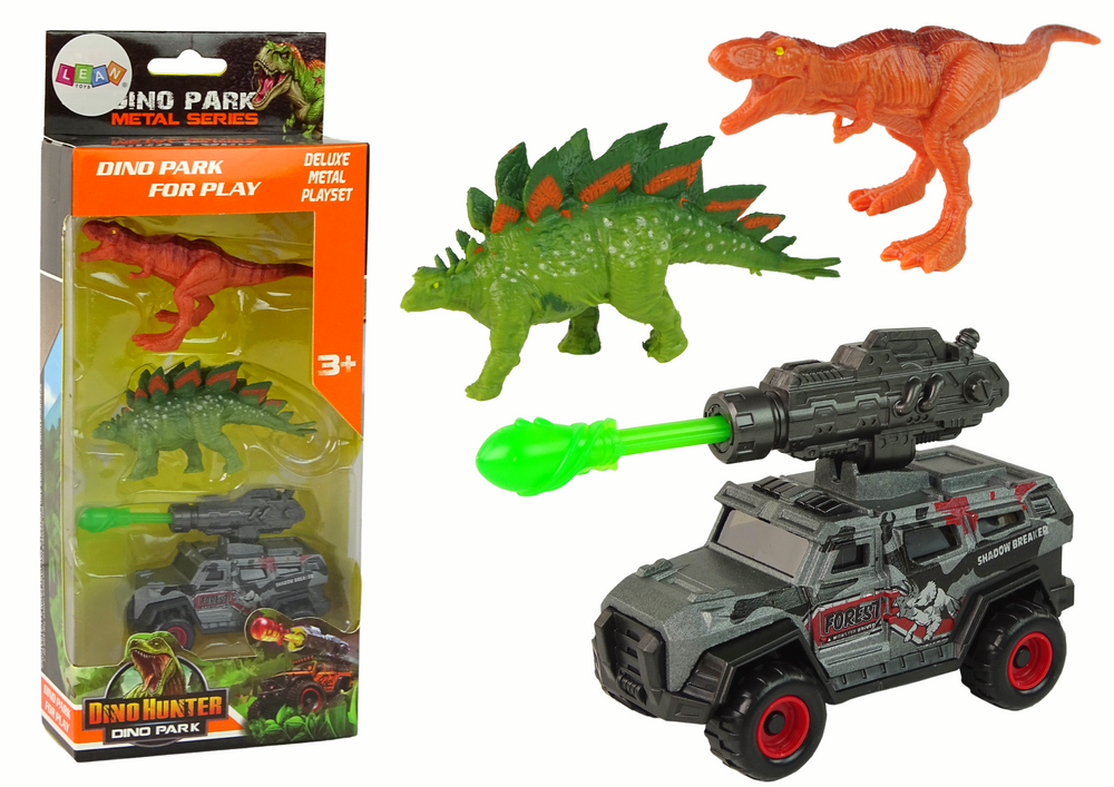 Lean Toys Sivé terénne auto – 2ks. Dinosaurov