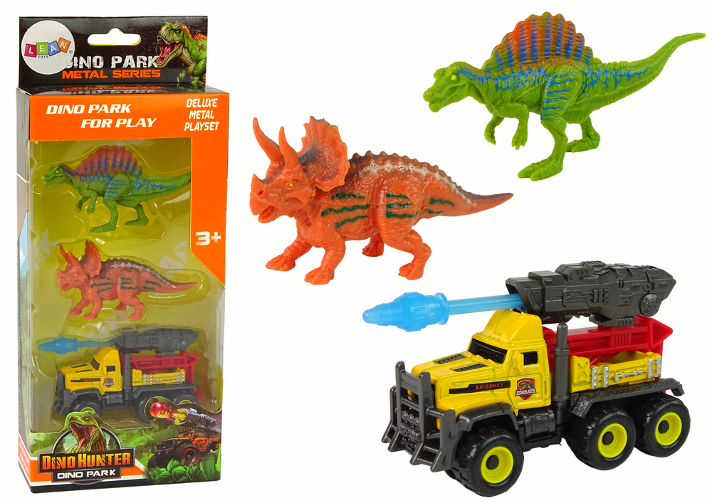 Lean Toys Žlté terénne auto – 2ks. Dinosaurov