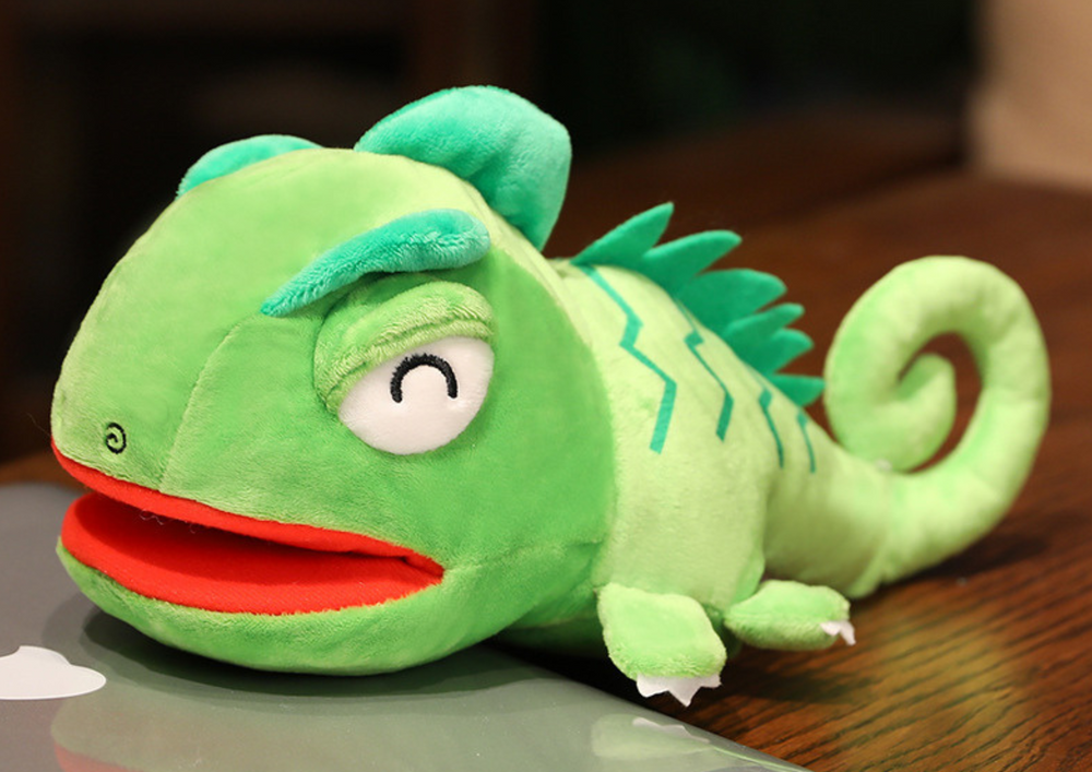 Lean Toys Plyšová hračka – bábka Chameleón 30 cm